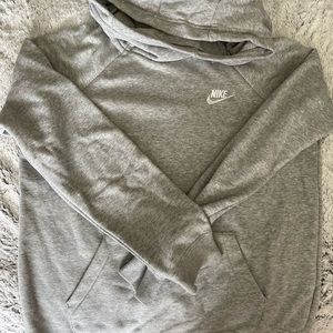 grey nike big hooded sweatshirt